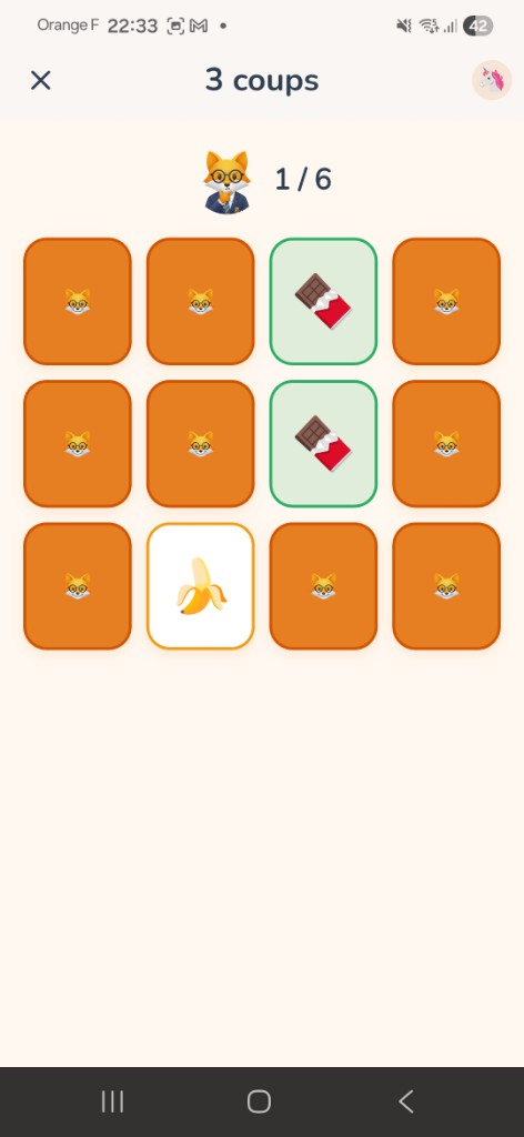 Jeu de mémoire : cartes à associer